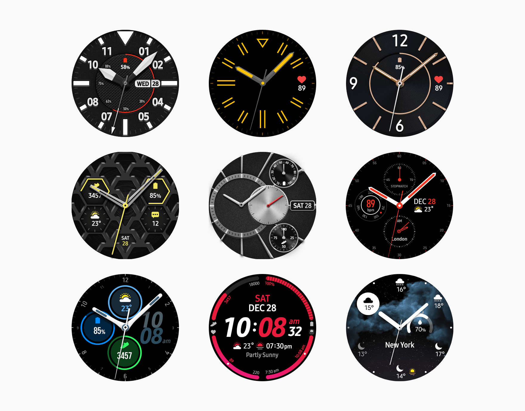 Sagehuz Wear OS watch face collection