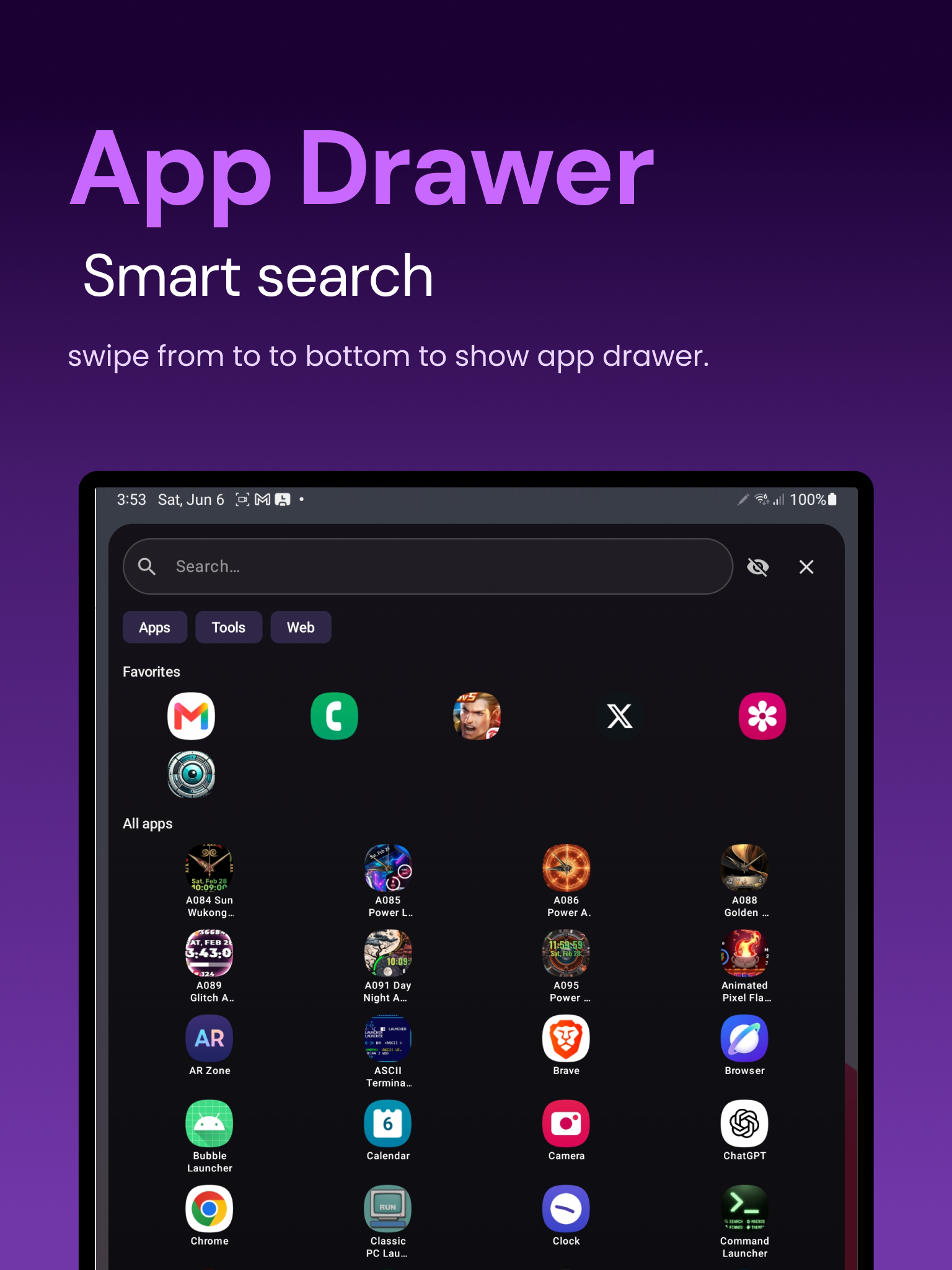 Zirux Launcher v2 — Visual FX home screen with GPU touch effects and animated background