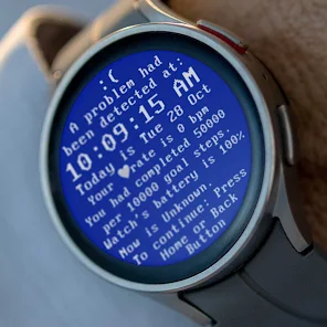 Blue Screen Simulate WatchFace BSOD style Wear OS watch face