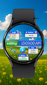 Sagehuz A058 Retro Watch Face Windows XP Bliss desktop on Wear OS