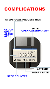 Sagehuz Floppy Disk Retro WF watch face on Wear OS